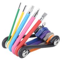 9 in 1 Multi Function Mini Repair Tool Set Bike Repair Hex Slot Cross Star Wrench Kit(9pcs ) blue
