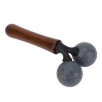 Manual Massage Roller 2 Wheel Y Shaped Massage Tool Massage Ball with Handle for Home Office Travel black