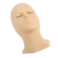 Double Fold Eyelid Lash Mannequin Head Silicone Removable Eyelid Simulation Eyelash Practice Model beige