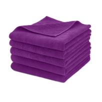 Mikropluošto rankšluosčiai servetėlės vandenį sugeriantys daugkartinio naudojimo valymo 5pcs violetinė