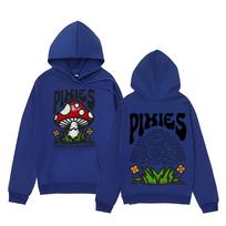 Vintažinis Hoodie Pixies Mind grybų megztinis Unisex universalus drabužis Y2K High Street megztiniai su gobtuvu Kur mano protas L black