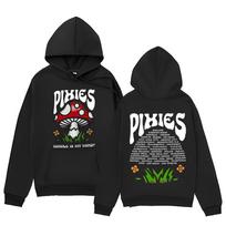 Vintažinis Hoodie Pixies Mind grybų megztinis Unisex universalus drabužis Y2K High Street megztiniai su gobtuvu Kur mano protas XL black