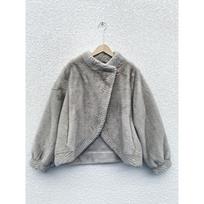 Autumn and winter cold-resistant and warm fur integrated jacket, soft and environmentally friendly fluffy temperament women's top L (140-80 kg) šviesiai pilka spalva