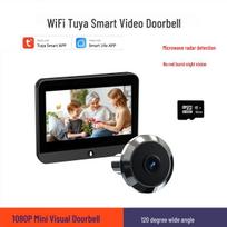 Tuya Smart WiFi Elektroninis Akutės Durų Skambutis: Belaidė grafiti kamera su nuotolinio valdymo pultu.
