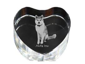 Akita, Akita Inu - a photo of a dog in crystal, crystal heart, unique photo frame from the Art-Dog brand skaidri