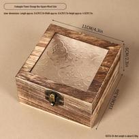 Lockable Begonia Glass Storage Box - Retro Wooden Dressing Table Organizer brown