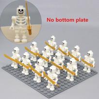 Skeletų lėlių armija, skeletų karo žirgas, skeletų korpusas su ginklais kvadratiniai statybiniai kaladėlės, gimtadienio dovanos, Kalėdų dovanos.