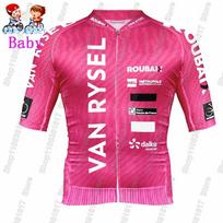 Dviračių marškinėlių rinkinys berniukams mergaitėms Prancūzija Dviračių apranga Vaikams Dviračio kostiumas MTB Ropa Maillot XS(Height85-94cm) pink
