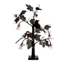 Indoor Halloween Decorations Tree Light, LED Lighted Black Branch with Ghost Eyeball Pumpkin Spider, USB Decor And Battery Operated Spooky Table H