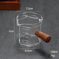 120 ml Stiklinis Espresso Matavimo Puodelis su Medine Rankena Šešiakampis Pieno Ąsotis Kavos Reikmenys Padažo Puodelis Serviravimo Ąsotėlis gray