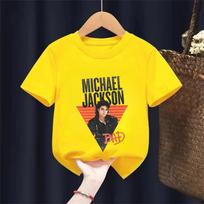 Michael Jackson Michael Jackson American Vintage Trend Oversize Men's women's Tshirts Children's adult Parent child T shirts 140 raudona