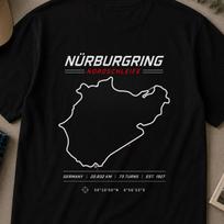 Nürburgring Track Outline T-Shirt Formula Racing Circuit F1 Track Fans Shirt Track Map T-Shirt Motorsport Gift for racer Comfort Colors png 140 white