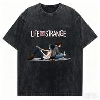 2026 Life Is Strange Anime Lover Washed T-shirt Year round clothing personality Clothes Plus Size Unisex Streetwear S black