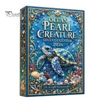 Desk Collection Figures Marine Life Advent Calendars 2026, 24 Days Christmas Countdown Calendar with 2D Acrylic Cute Turtle Themed Toys Lobster D gray
