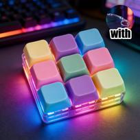 4 Button Rgb Fingertip Keyboard Keychain Fidget Toy Light Up Stress Relief Decompression Calming Anxiety Accessory blue