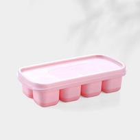 8 skyrelių silikoninė ledukų padėkliukų forma su skaidriu dangteliu, vasarinė forma vaisių gamintojui Pink white