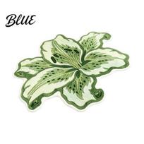 Quick Drying Door Mat Lily Shape Floor Mat, Absorbent Velvet Rug for Bathroom And Entrance, Non-slip Decorative Skin Friendly Bedside Flower 60x90cm žalia