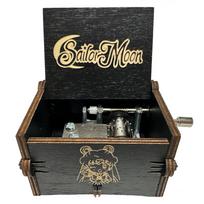 Hand-cranked music box Sailor Moon ornament gift for girls wooden music box mini 3 juoda