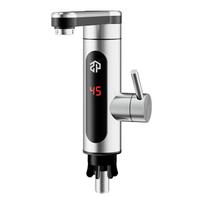 Electric Water Heater Faucet: Instant Hot/Cold, Stainless Steel, Bottom Water Inlet Design for Kitchen Stainless Steel with Standard Plug gray