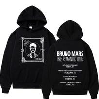 Bruno Mars The Romantic Tour 2026 Print Hoodie Man Woman Fashion Sweatshirts Long Sleeves Loose Casual Male Pullover Fan Gifts XXL black