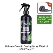 HGKJ S6 Ultimate Ceramic Coating Spray Hydrophobic High Gloss Paint Protection 9H Nano Top Long Lasting Wax Car Care Detail black