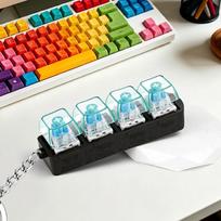 Transparent Mechanical Switch Keyboard Keyboard Fidget Clicker  Backpack Charm Black Green