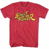 Street Fighter Raudonas Geltonas Logotipas Vyšninis Melange Suaugusiųjų Marškinėliai XXL red