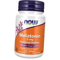 Lėtai išsiskiriantis melatoninas, Melatonin 5 Sustained Release, Now Foods 120 tabl. (72128068) 120tab