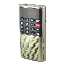 J-328 Mini nešiojamas kišeninis FM radijas Rankiniai MP3 radijo imtuvai su įrašymo aparatu Eiti į žygį Dovanos pagyvenusiems žmonėms auksas