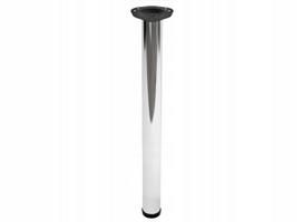 Chromuota metalinė stalo koja, 710mm, Ø 60mm, reguliuojama