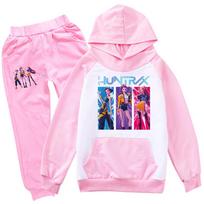 Vaikams Mergaitėms Anime Animacinis K-Pop Rumi Zoey Mira Spausdinti Laisvalaikio Ilgomis Rankovėmis Gobtuvukai Kelnės Drabužių Rinkinys 160cm pink