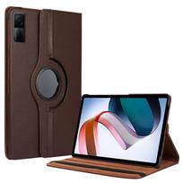 360 laipsnių besisukantis dėklas, skirtas Xiaomi RedMi Pad SE 11 RedMi KPad stovas Laikiklis Dangtelis Xiaomi RedMi pad pad2 PU odos planšetės dėklai RedMi Pad SE 11inch ruda