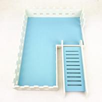 Naminių gyvūnėlių narvelio tvora su kopėčių žaislu Sirijos žiurkėno reikmenims Tiffany blue white