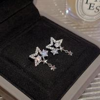 Fresh and shiny diamond inlay star earrings for women fashion light luxury Romantic tassel earings stud party  gifts