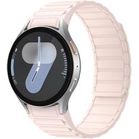 Silikoninis dirželis be tarpo Samsung Galaxy Watch 7 FE 6 5 4 40mm 44mm 5pro, magnetinis apyrankės dirželis Galaxy Watch 6 4 Classic 43/47mm Watch 5 Pro 45mm rožinė
