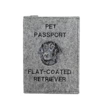 Flat coated retriever - Dog passport case, document case, gift for the traveller from the Art-Dog brand pilka spalva