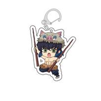 Demon Slayer Kimetsu no Yaiba Tanjiro Nezuko Tokito Muichiro Acrylic Double Sided Key Ring Transparent Animation Pendant Costume Play 55mm beige
