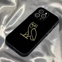 Drake O-OvO pelėdos dėklas telefonui iPhone 16,15,14,13,12,11,Pro,Max,Plus,X,XS,SE4,E,Mini,Minkštas juodas dėklas iPhone15plus gray