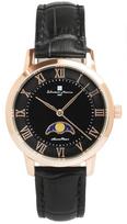 Moon Phase 5 ATM Water Leather Limited Pink Gold with Black [Salvatore Marra] Women's Watch, Resistant, Business/Formal Style, Strap, Edition,