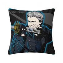 Vergil From The Devil May Cry Series Square Pillowcase Cushion Cover Pillow Case Throw Pillow Cover For Home Sofa Living Room Peach skin 30*30(CM)-1Pcs gray