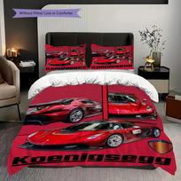 Koenigsegg Jesko Galios trijų dalių komplektas (1 * antklodės užvalkalas + 2 * pagalvės užvalkalai, be šerdies) 2D plokščias patalynės komplektas: antklodės užvalkalas ir pagalvės užvalkalas 200x200cm