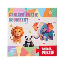 3D Geometric Sticker Puzzle Toy For Kids Diy Mosaic Collage Craft Kit Educational Brain Game Concentration Training Toys orange