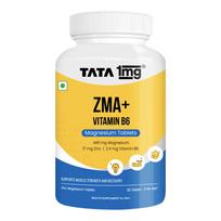 TATA 1MG ZMA+ Vitamin B6 Tablets| 100% RDA of Magnesium & Vitamin B6 | High Absorption Zinc Citrate for Muscle Recovery, Sleep & Strength | Reduces