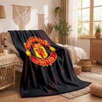 Manchester United themed vilnonis pledas Jaukus minkštas pliušinis pledas miegamojo, sofos, kelionėms 100x150cm