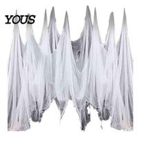 Reusable Halloween Party Decor Gauze Fabric, White/Black Creepy Cloth for Spooky Drapey Scrim Porches Decks Haunted House Decorations, Indoor Outdoor XL balta