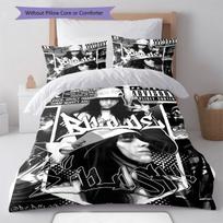 Billie Eilish plakatas Patalynės komplektas Antklodė Antklodės užvalkalas Pagalvės užvalkalas Namų dekoracija Gimtadienio dovana (1 * antklodės užvalkalas + 2 * pagalvės užvalkalai, be šerdies) 135x200cm white