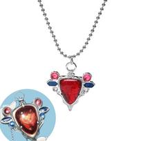 JOJO's Bizarre Adventure Battle Tendency Aja Red Stone Necklace Pillar Men Kars Perfect Red Stone Sun Gem Pendant Choker gray