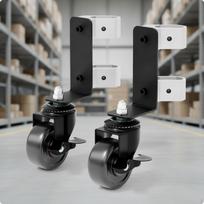 2 Pieces Swivel Caster with Mounting Bracket 360Degree Rotating Brake Casters for