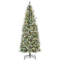 Dirbtinė kalėdinė eglutė su LED žiburiais Ø65x180 cm žalia/balta
