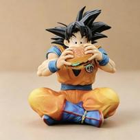 Jt Statue Dragon Ball Son Goku Vegeta Figure Goku Eat Hamburger 15cm/5.91inch Pvc Dynamic Figures Series Representation Collectibles Tokens black